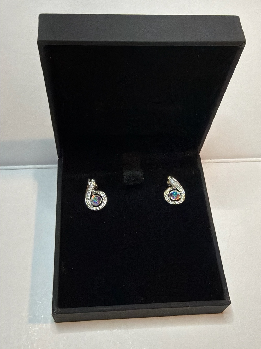 Kate Lynn "Rise From The Ashes" Phoenix Sterling Silver Stud Earrings Crystal